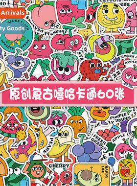 quirky fruit stickers retro hip-hop graffiti stickers strawb