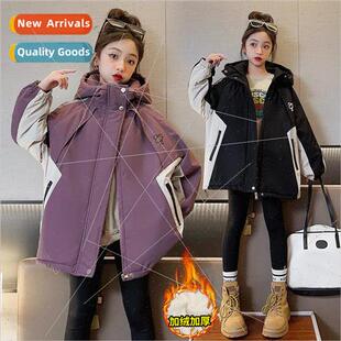 Girls padded jacket fall and winter 2023 new padded thickene