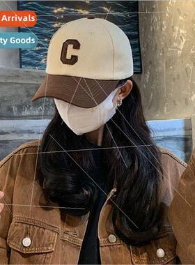 Color combination C letters baseball cap children spring and