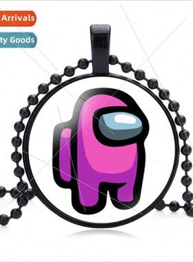 Among us among us black necklace pendant space werewolf kill
