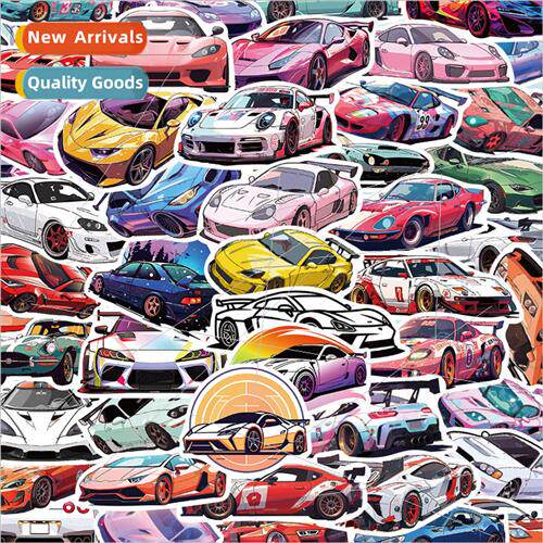 50 cartoon sports car Sport Super Car graffiti stickers deco