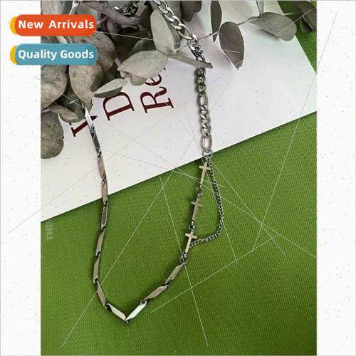 A simple hip-hop handmade cross collarbone chain diamond cha