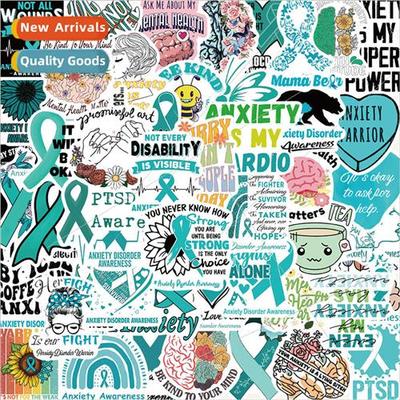 50 cartoon Anxiety awareness graffiti stickers decorative ha