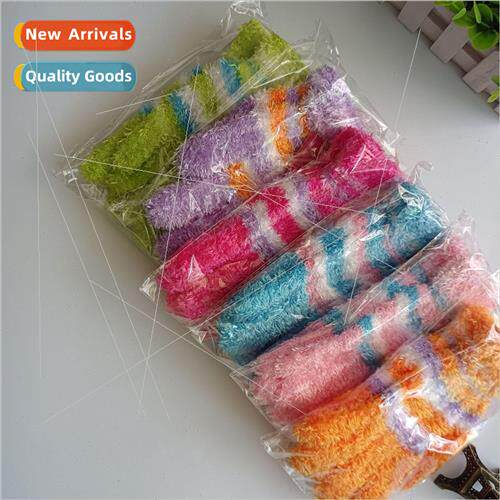Autumn and Winter Adult Feather Yarn Gloves Split Finger Mag
