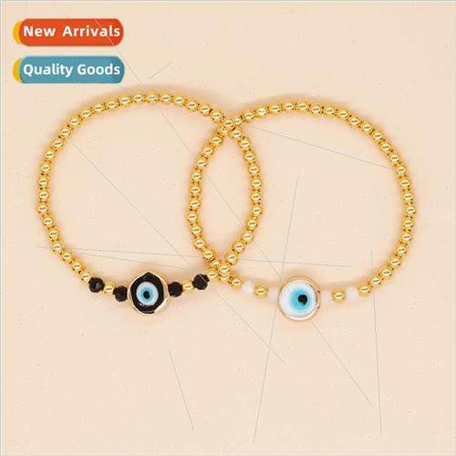 Spring vintage bohemian  -fading gold beads pentagram glazed