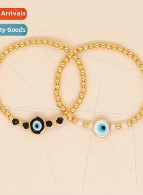 Spring vintage bohemian  -fading gold beads pentagram glazed