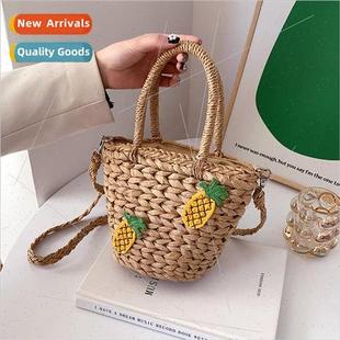 female 2022 bucket straw han woven bag ladies Yankee new