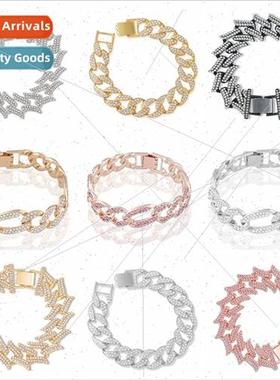 Personalized hip hop rap full diamond Cuban chain bracelet b