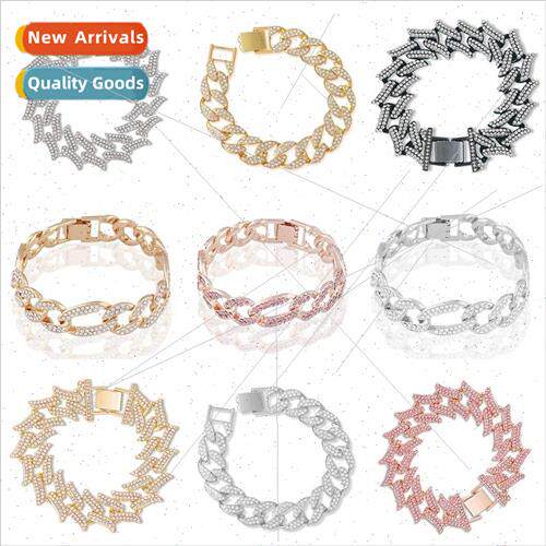 Personalized hip hop rap full diamond Cuban chain bracelet b