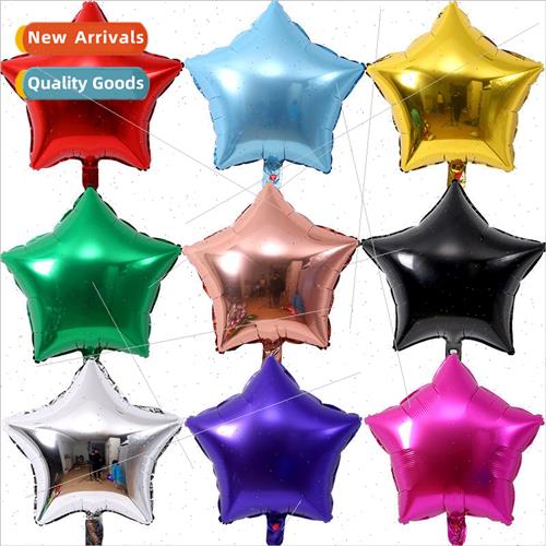 18 inch pentagram heart aluminum film balloon solid color st