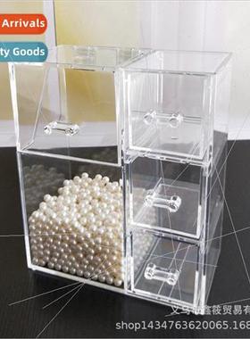 Dustproof flip cover with pearl three drawer brush set makeu