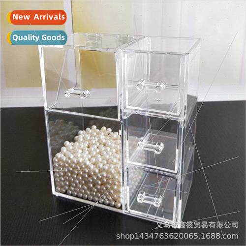 Dustproof flip cover with pearl three drawer brush set makeu