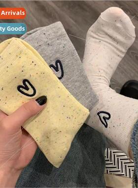 Summer new dot yarn love socks female mid-calf socks ins hun