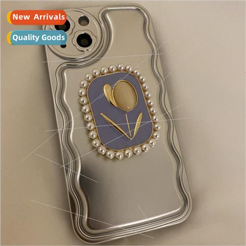 Apple 14Pro Korean  flower stand phone case iphone11 full pa图片