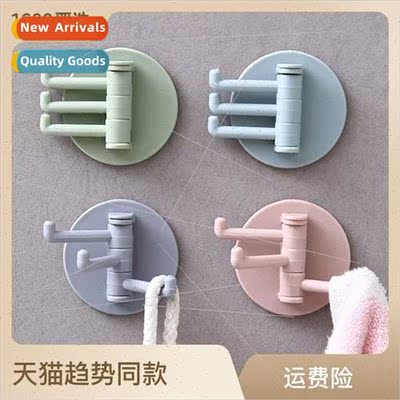 Household sticky hooks 3 branches rotating wall mounted kitc