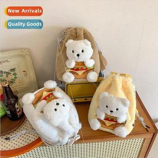 plush shoulder and fashion winter fall bear 2024 Korean bag