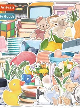 50 retro small objects graffiti stickers book bags tissue bo