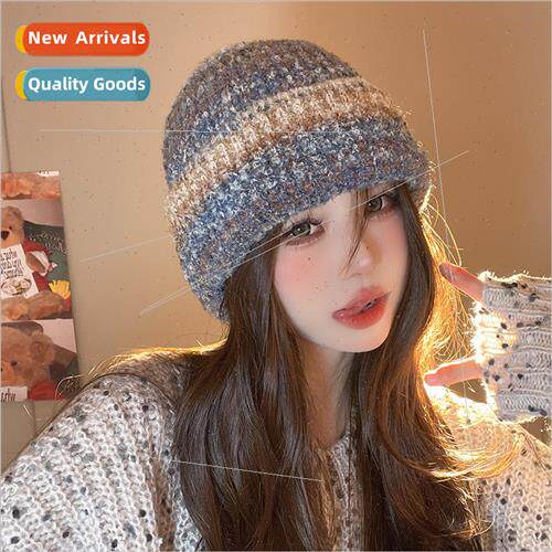 Autumn and winter big head circumference knitted cap mixed c