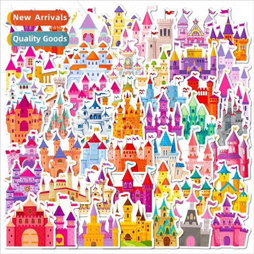 50 Pink Castle Stickers Children Girls Princess Magic Dream