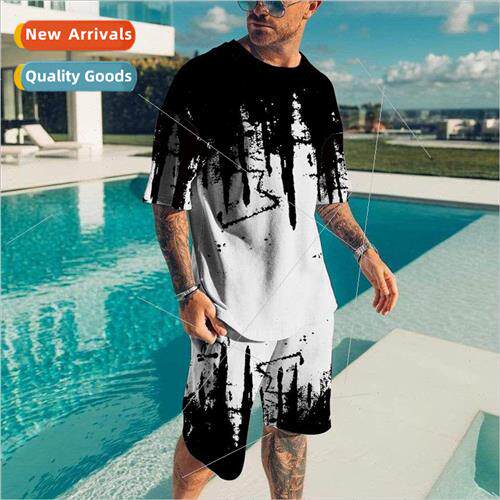 2021 Summer New 3D Splash Ink Wind Printed Short Sleeve T-Sh
