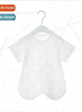 Baby summer short-sleeved robe men and women baby burn flowe