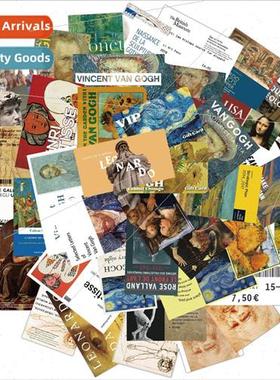 50pcs of art gallery literary oil painting ticket stubs graf