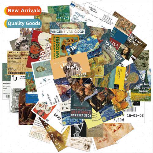 50pcs of art gallery literary oil painting ticket stubs graf