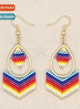 che Creative mple Bohemian Ethnic Style Large Hoop Earrings