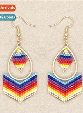 che Creative mple Bohemian Ethnic Style Large Hoop Earrings