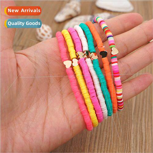 Bohemian Style Soft Ceramic Bracelet 4mm Colorful Stretch Ro
