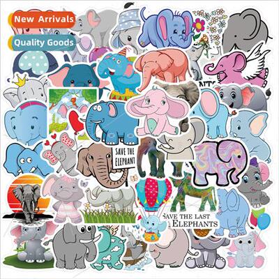50 cartoon elephant stickers personalized decorative luggage