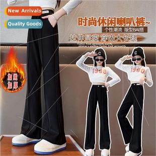 casual pants middle black winter padded and Girls fall