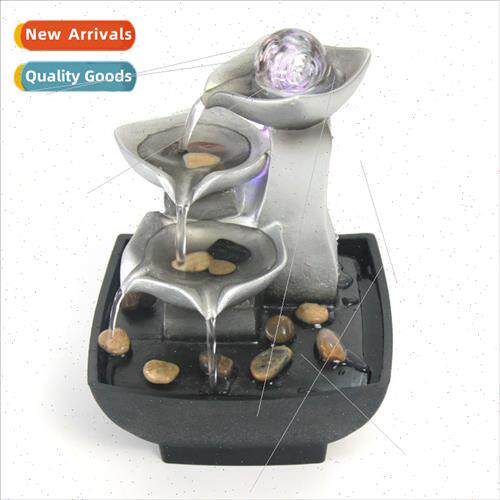 Crystal ball pendant with water flow stone to run beads feng