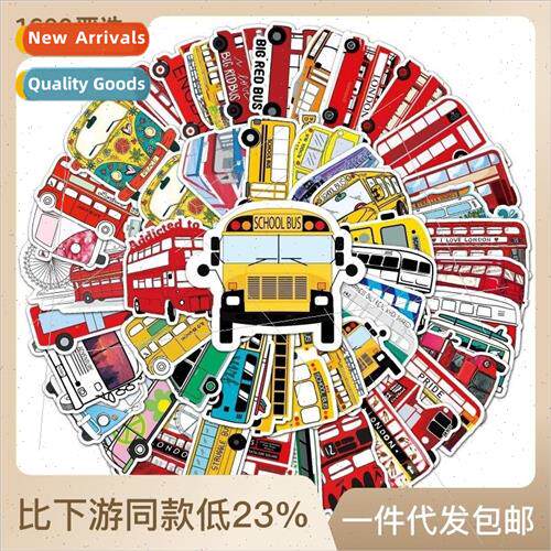 50 pcs bus creative bus car graffiti DIY luggage scooter not