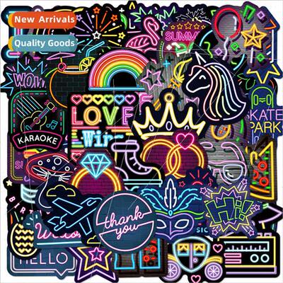 50 neon mix and match stickers black night DIY personality c