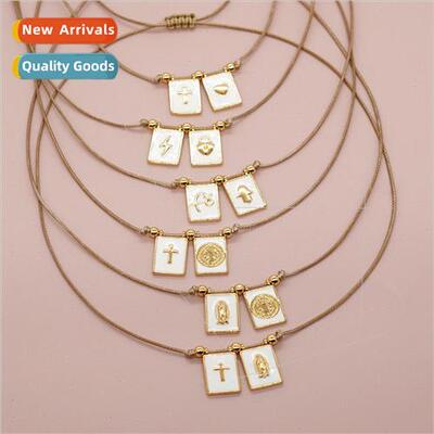 New sweater chain classic pattern round card handmade neckla