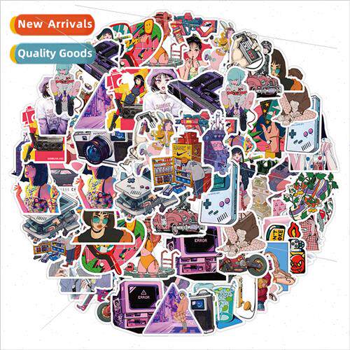 50 City Pop girl anime  stickers car notebook stationery box