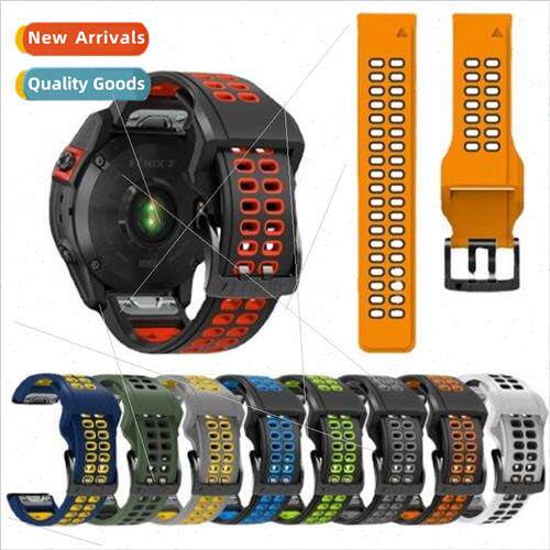 适用 Gamin Fenix7/7X two-color silicone watch band Gamin Eas