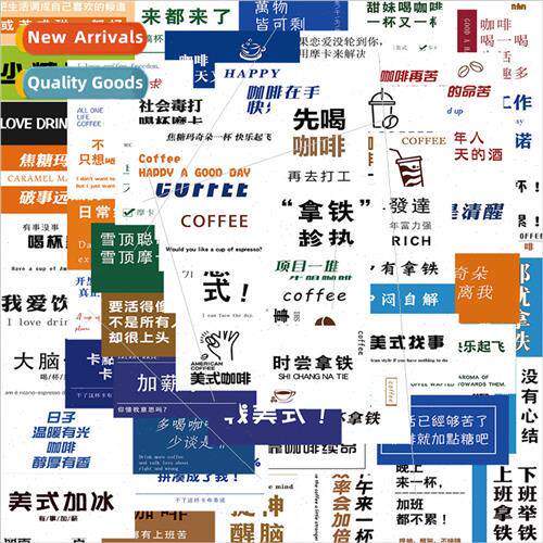 65 pcs of coffee cup milk tea paper cup decorative stickers