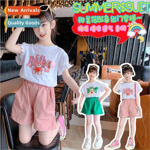 Girls short-sleeved suit summer 2022 new fashionable girls b