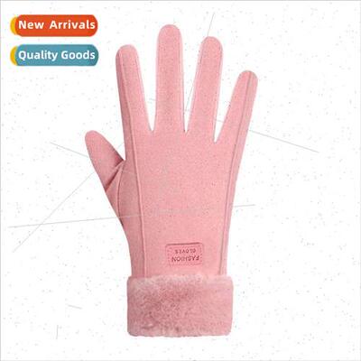 Gloves winter female padded touch screen warm cold thickened