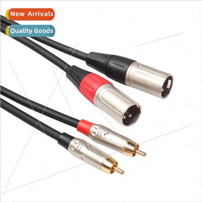 Zinc alloy shell dual RCA male to dual XLR male microphone m