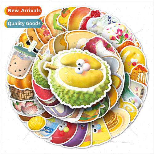 50 3D food luggage stickers scooter creative waterproof suit