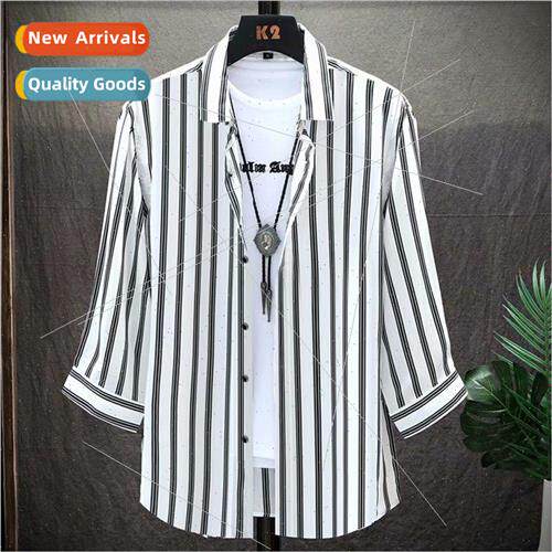 Hong Kong   2021 summer new mens seven-minute sleeve shirt n