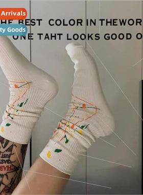 Colorful handmade craft splash ink stockings spring and summ