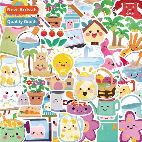 50 cute cartoon family small things graffiti stickers materi