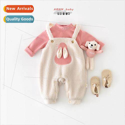 Baby girl winter clothing new raw baby half-high neck one-pi