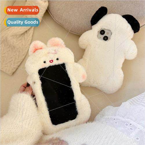 Autumn and winter fluffy puppy rabbit 适用 iPhone 14 new 15P