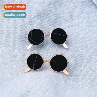 metal glasses small sunglasses word brooch Fashion mini