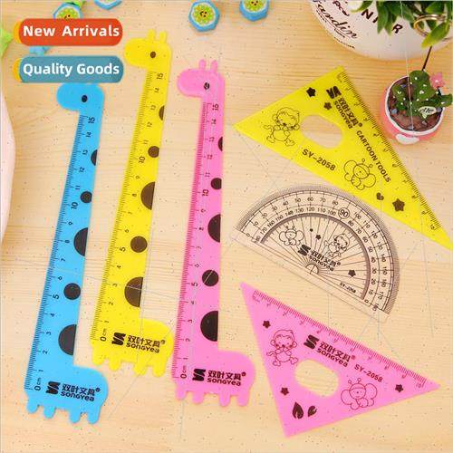Giraffe Ruler Set Triangle Board Cute Animal Student Ruler M